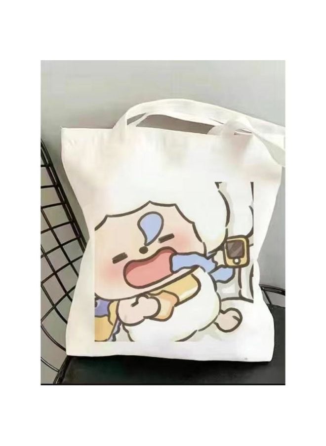 Generic - Lazy Sheep Canvas Bag Large Capacity Cartoon Ins Student Book Canvas Bag All-match Shoulder Bag High Value-Model:6 Upgraded Zippers + Inner Pocket*-*high Quality/ - Image 1