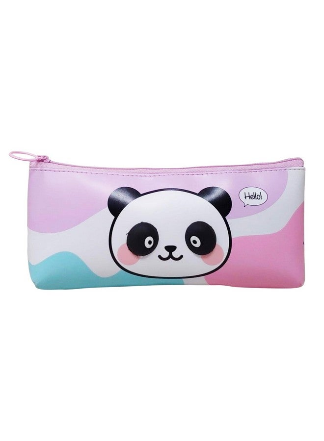 PARTEET Panda Printed Pencil Pouch for Kids.Students Silicone Pencil Case Storage Pouch Travel Pouch with Big Cute Eyes and Zipper Closer Eyes Pencil Holder Return Gift for Kids (Pack of 1) - Image 1