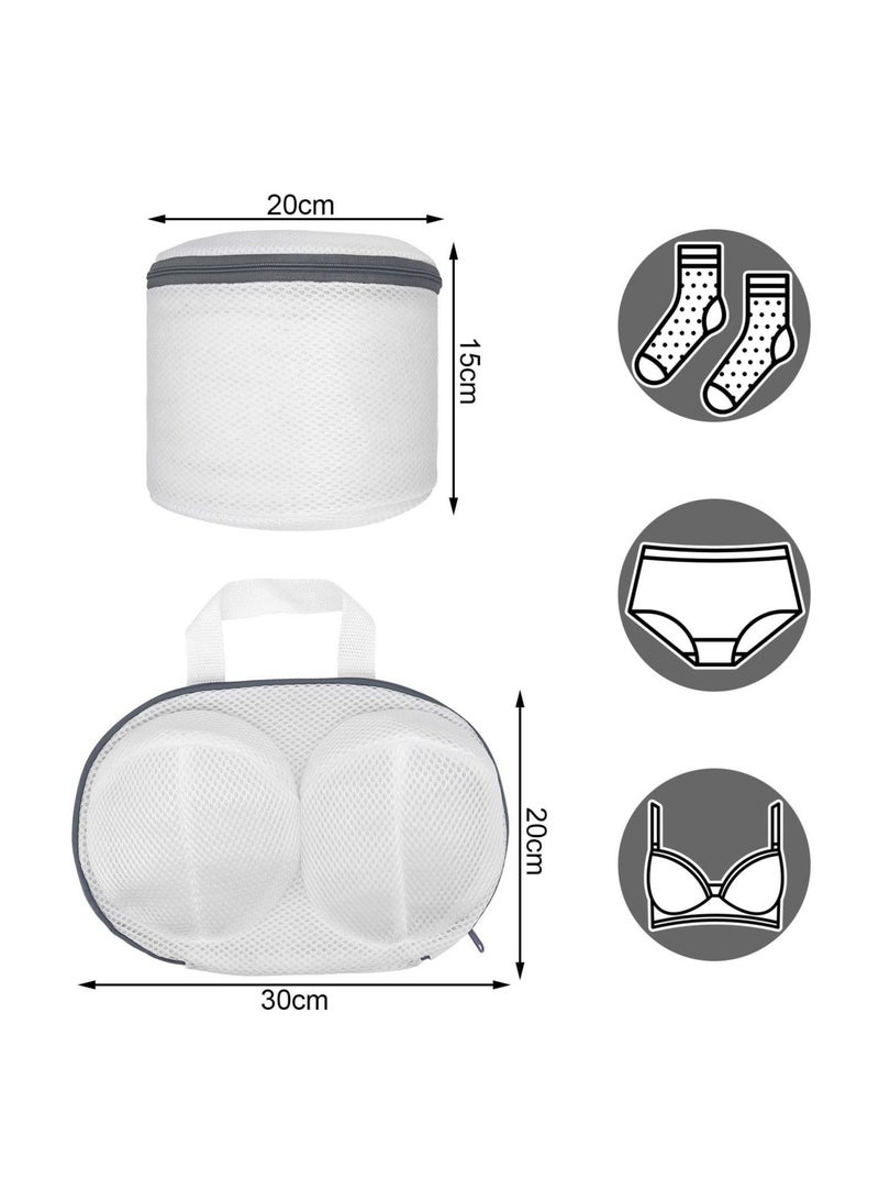 4 Pcs Bra Laundry Bags, Mesh Laundry Bags with Zips Cylindrical Thicken Fabric Mesh Washing Bags for Bra Underwear Socks Baby Clothes - Image 2