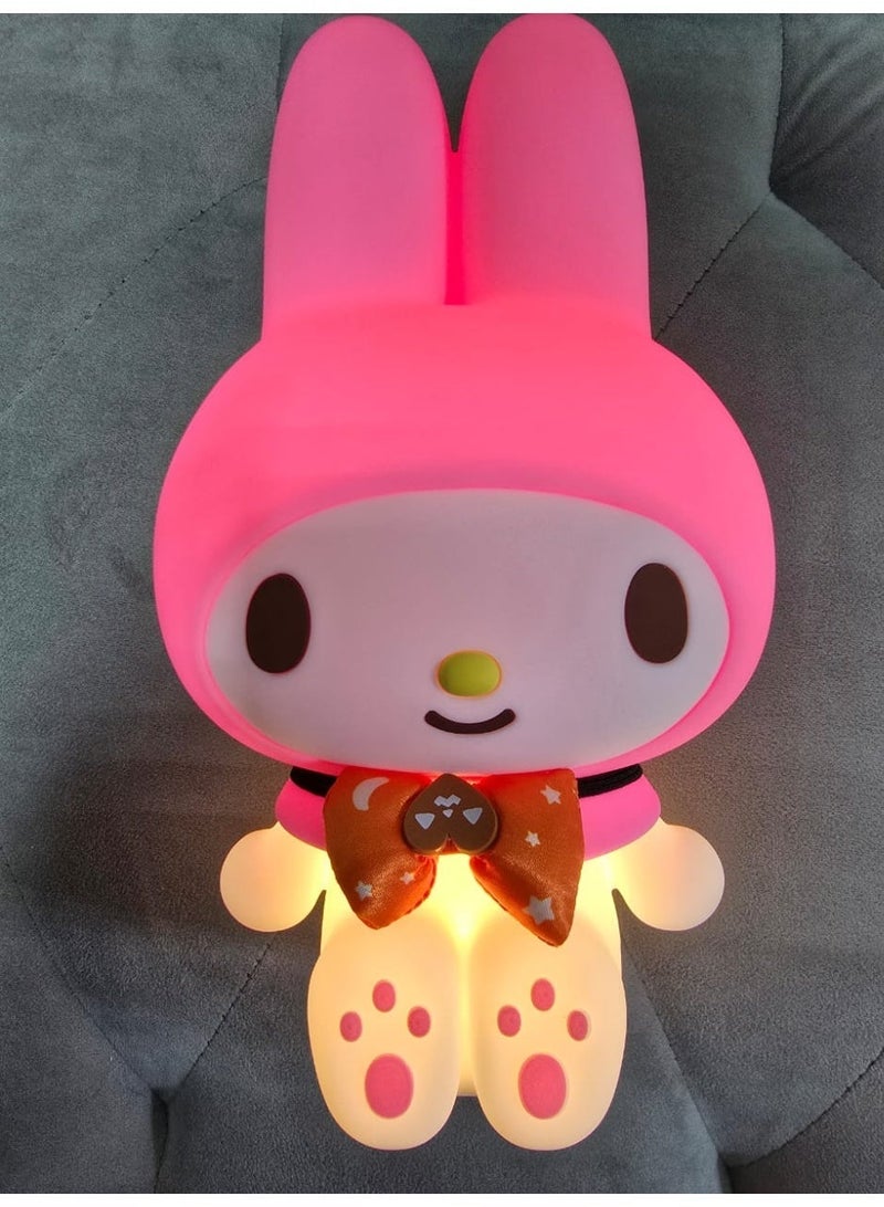 Sanrio My Melody Touchable Mood Light Doll – Rechargeable 500 mAh LED Lamp | Soft Silicone Night Light | Cute Slap Light Ornament | USB DC 5V | Home & Kids Room Decoration - Image 1