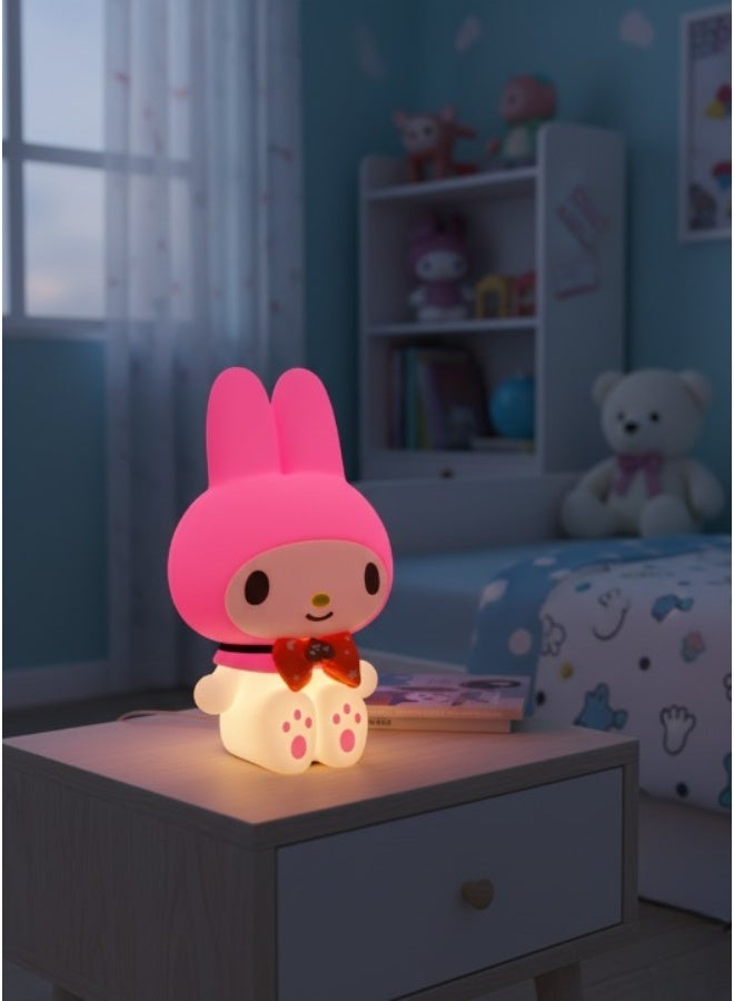 Sanrio My Melody Touchable Mood Light Doll – Rechargeable 500 mAh LED Lamp | Soft Silicone Night Light | Cute Slap Light Ornament | USB DC 5V | Home & Kids Room Decoration - Image 2