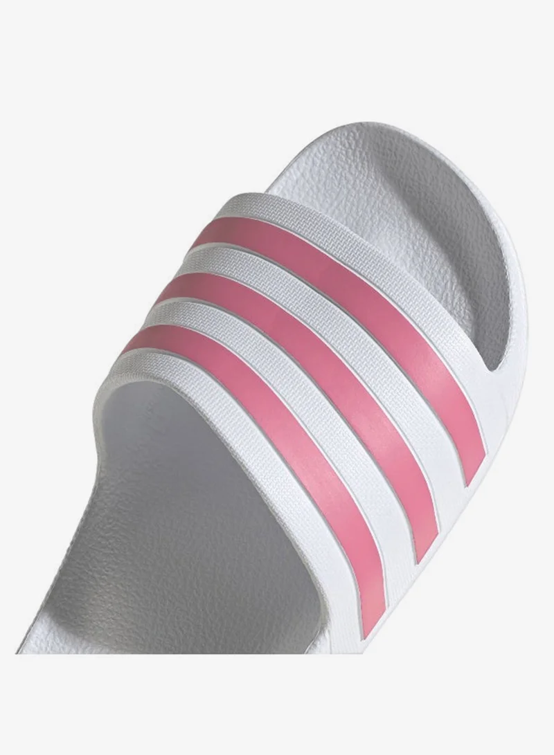 Adidas FTWWHT/ROSTON/FTWWHT Adilette Aqua White Sportswear Shoes  | Best Price UAE
