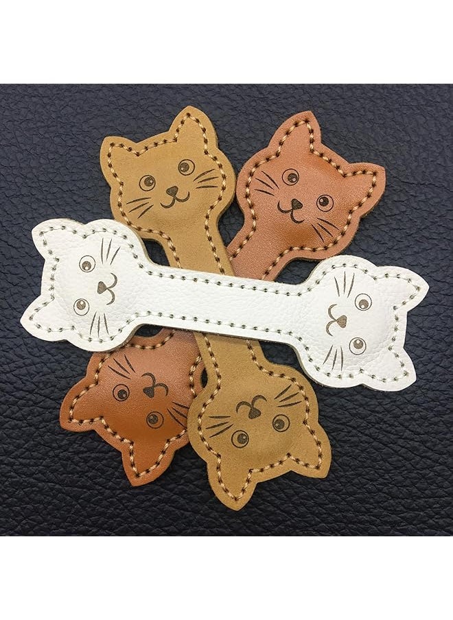 erorex - Leather Magnetic Bookmarks 3 Pack Convenient Book Marker Cat Face Shape Magnet Bookmark Christmas Star Personalized Vintage Bookmark Vintage Bookmarks Cat Cat - Image 1