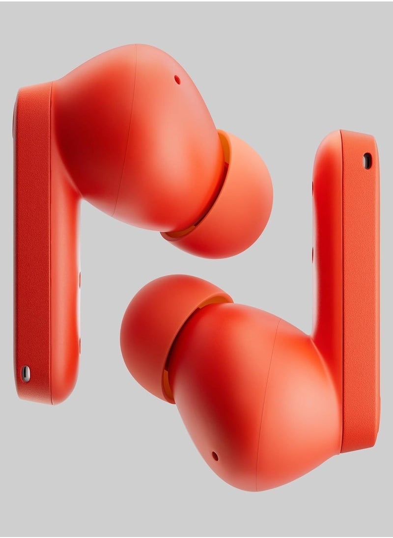 ELTRAZONE - Buds Pro 2 True Wireless Earbuds with ChatGPT Integration – Smart ANC 50 dB Noise Cancelling Earphones with Clear Voice Technology 2.0, Spatial Audio, and IP55 Waterproof Rating – Orange – 2025 Latest Version with Long Battery Life and Touch Control - Image 1