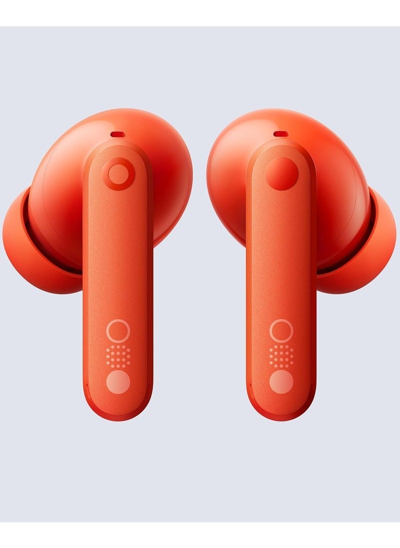 ELTRAZONE - Buds Pro 2 True Wireless Earbuds with ChatGPT Integration – Smart ANC 50 dB Noise Cancelling Earphones with Clear Voice Technology 2.0, Spatial Audio, and IP55 Waterproof Rating – Orange – 2025 Latest Version with Long Battery Life and Touch Control - Image 1