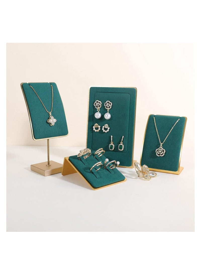 Excefore Ring Display Stand Small Felt Ring Holder Display, Gold Ring Jewelry Earring Necklace Bracelet Stand, Ring Storage Organizer(Velvet Ring Holder-Green) - Image 4