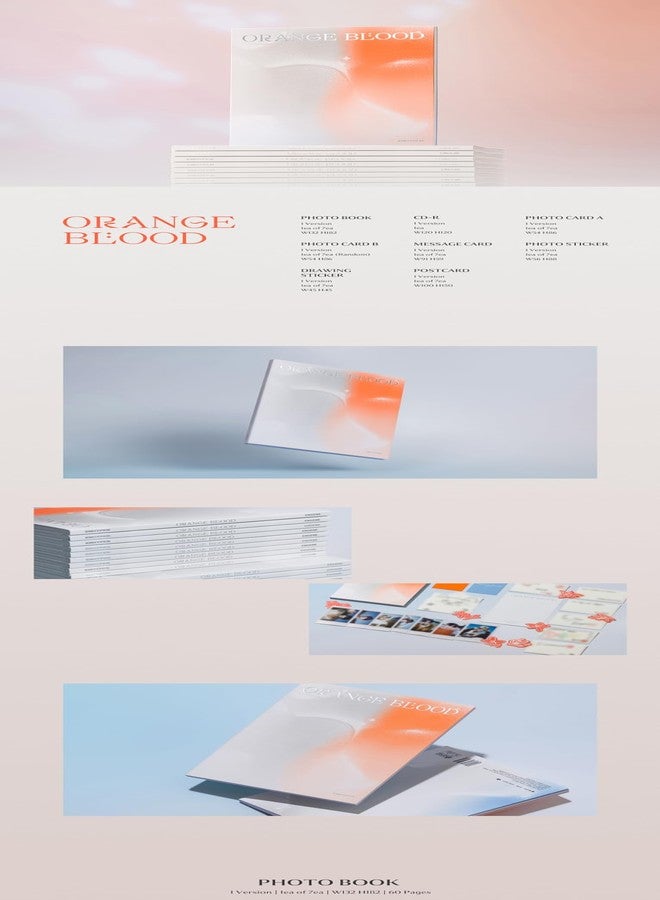 KPOP ENHYPEN Orange Blood 5th Mini Album Engene Random Version CD+60p PhotoBook+2p PhotoCard+1p Message Card+1ea Photo Sticker+1ea Drawing Sticker+1p PostCard+Tracking Sealed - Image 2