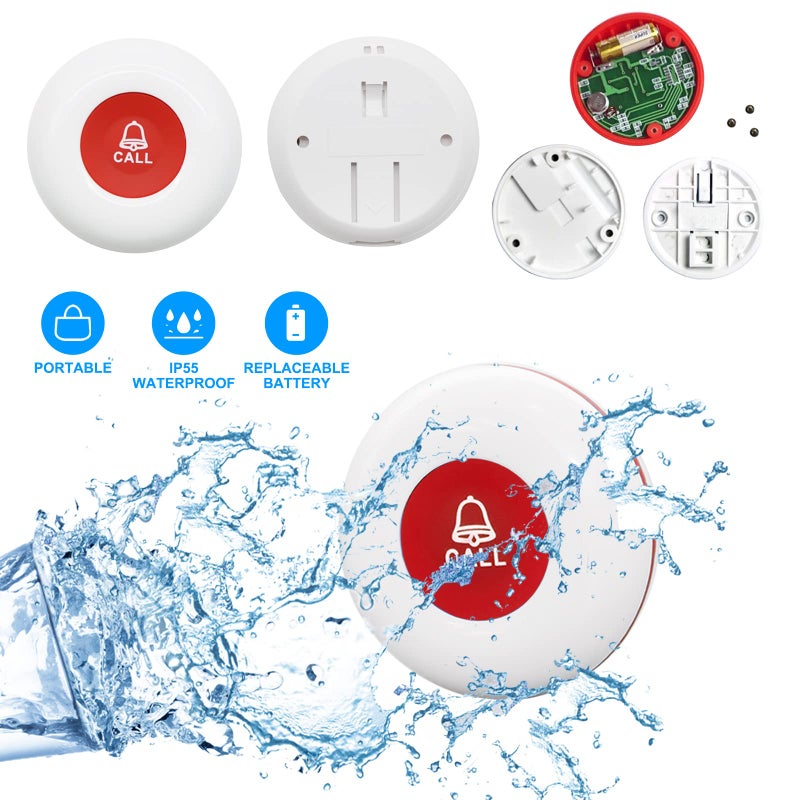 CallToU Wireless Caregiver Pager Call Button Call Bell Medical Alert System for Seniors Patients Elderly at Home 2 Waterproof Transmitters 3 Plugin Receivers - Image 4