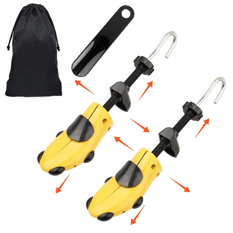 Halcent Two-Way Shoe Stretcher Kit Plastic & Metal, Expander Shoe Tree with Shoe Horn for Men and Women, UK 7-12 - Image 1