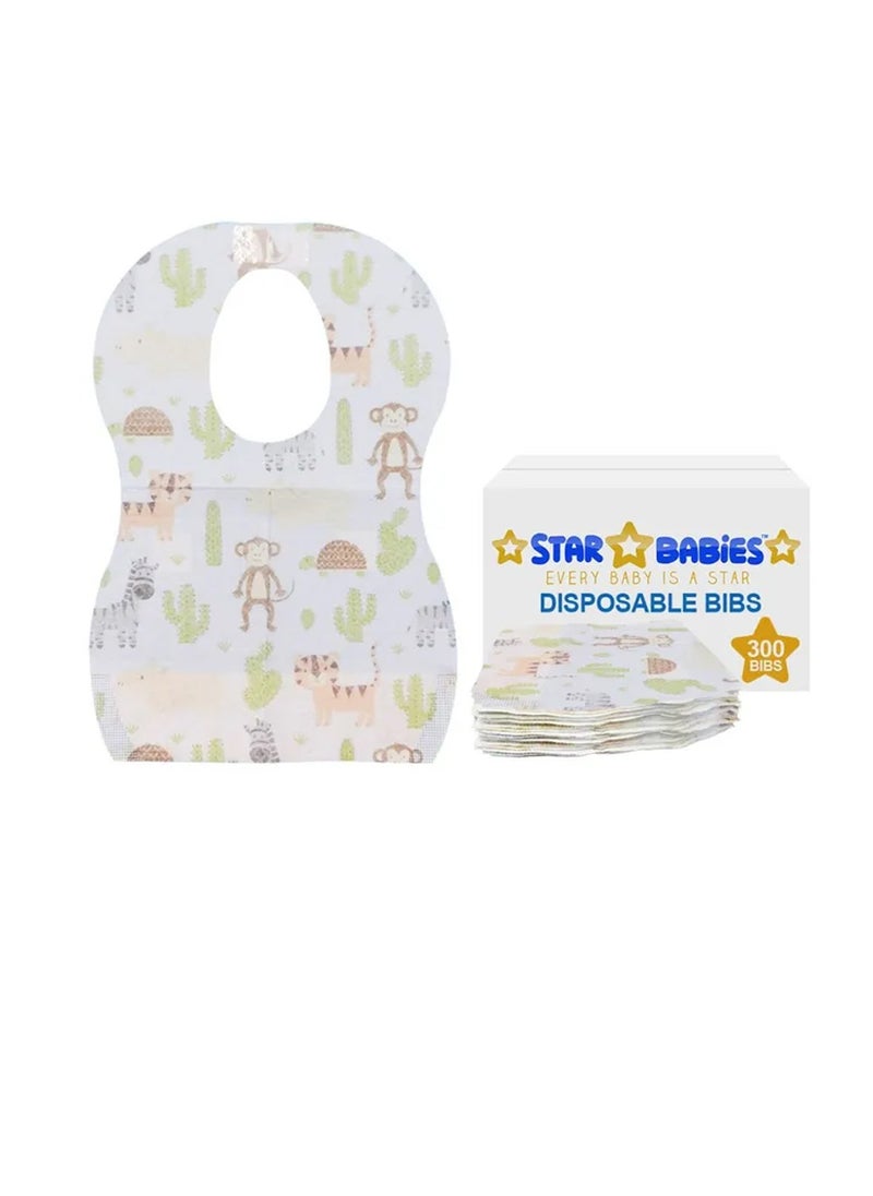 STAR BABiES Star Babies - Animals Printed Disposable Bibs Pack of 300  - Image 1