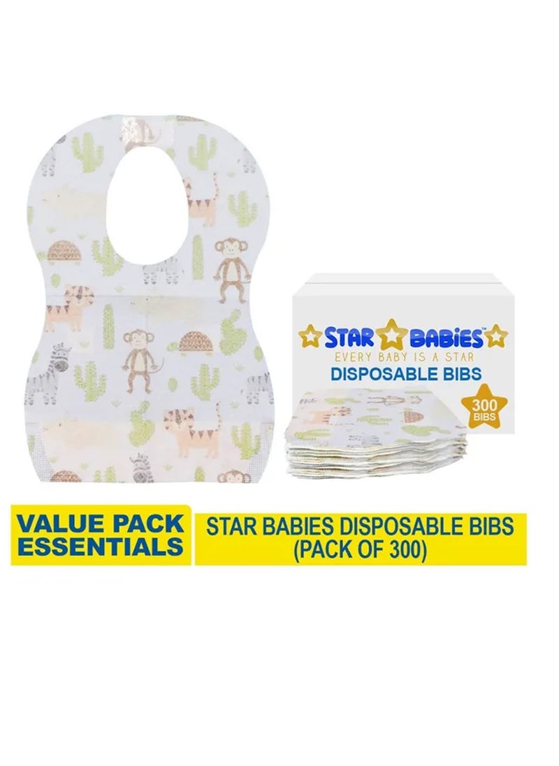 STAR BABiES Star Babies - Animals Printed Disposable Bibs Pack of 300  - Image 4