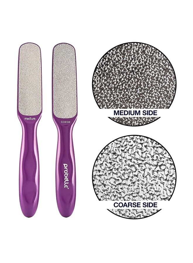 Probelle Double Sided Multidirectional Nickel Foot File Callus Remover - Immediately Reduces calluses and Corns to Powder for Instant Results, Safe Tool (Purple) - Image 2