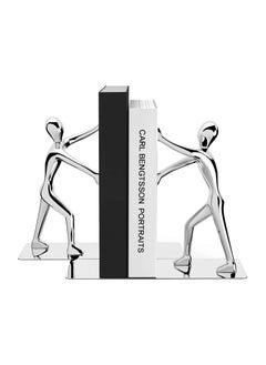 KASTWAVE Decorative Bookends Heavy Duty Zinc Alloy Man Book End, Metal Book Ends for Shelves  - Image 1