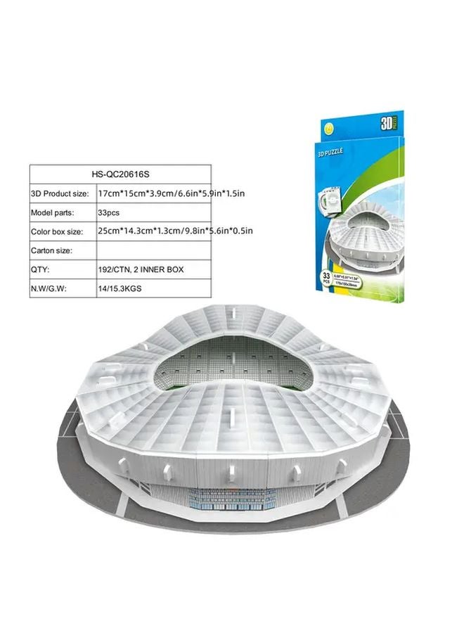 مجموعة ألغاز ورقية ثلاثية الأبعاد للتركيب DIY - نموذج ملعب كرة القدم 206016S - لعبة تعليمية لعشاق الرياضة - Image 1