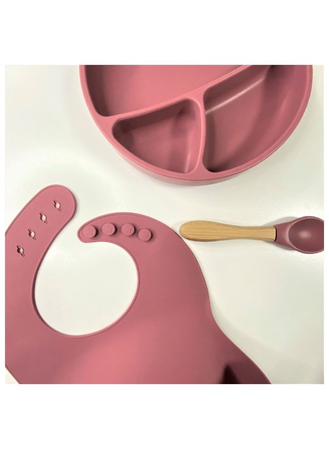 Minikoioi Blw Set Ii, Silicone Children Tableware Set, Velvet Rose - Image 2