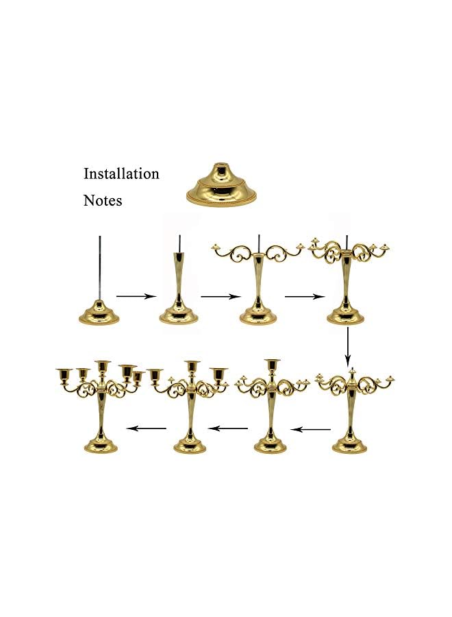 The Bros 10.63" Tall Metal Candelabra Retro Table Candlestick Holder 5 Arms Silver - Image 4