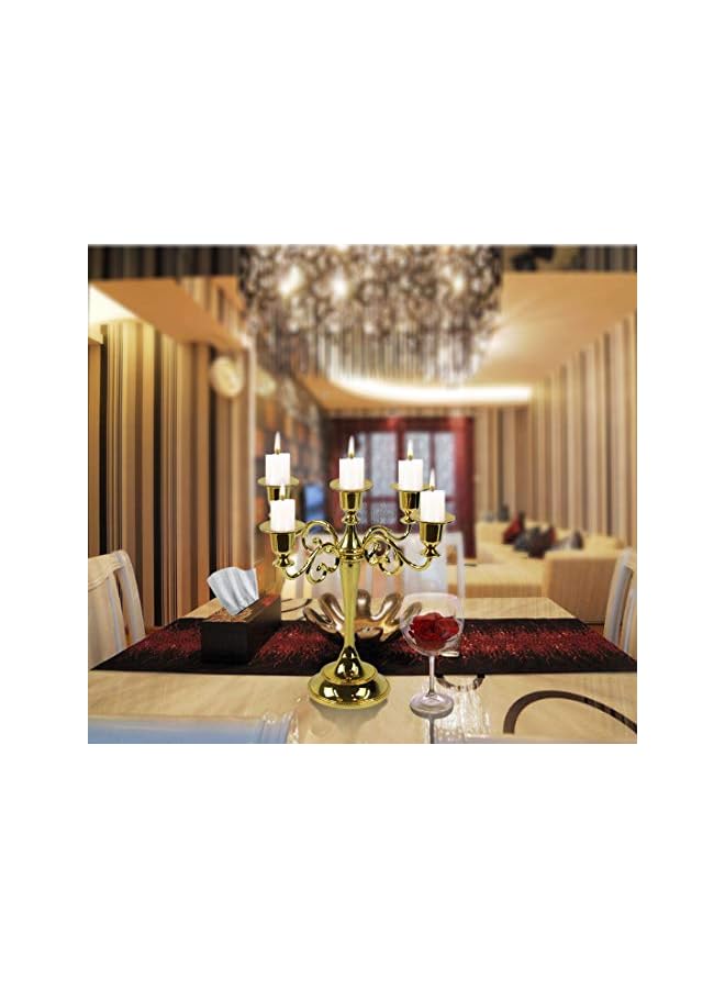 The Bros 10.63" Tall Metal Candelabra Retro Table Candlestick Holder 5 Arms Silver - Image 3