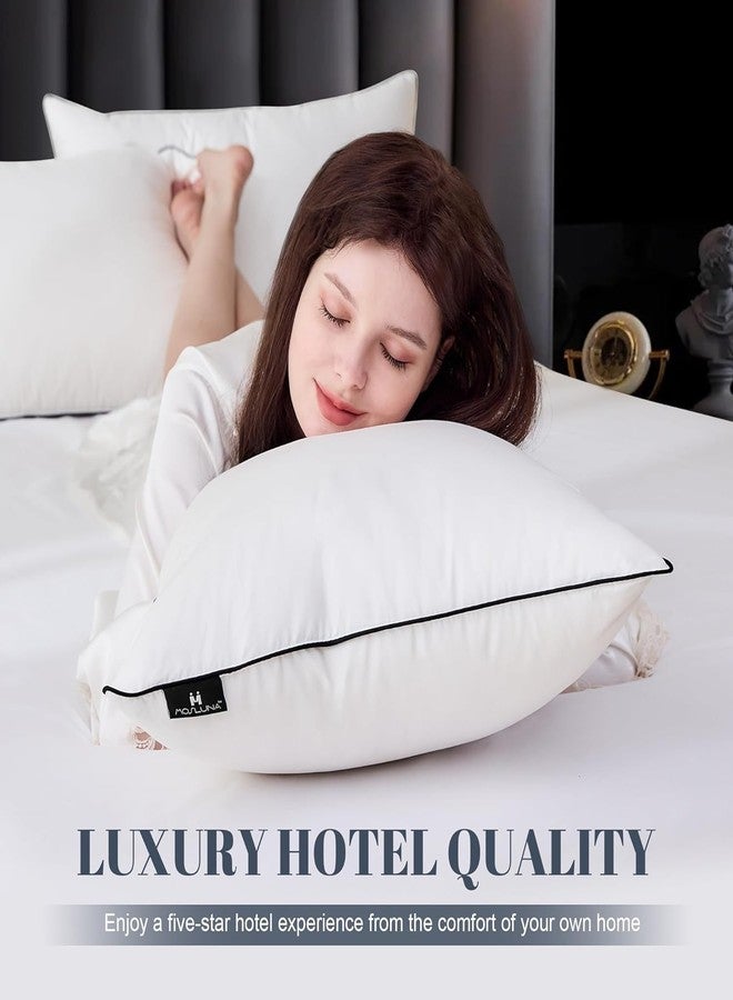 Mosluna Flat Goose Feather Down Pillows Pillows for Sleeping King Size Set of 1, Thin Hotel Pillow 1 Pack with Airyfil™ Fillings, Soft Bed Pillow for Stomach, Back Sleepers, Soft, 20×36 in. - Image 4