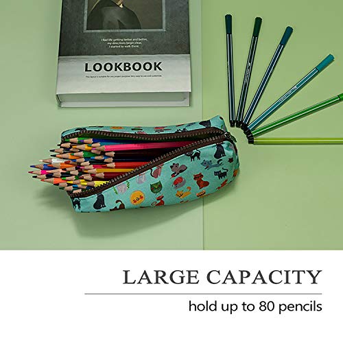 LParkin Cute Cat Pencil Case Pouch Make Up Case Stationary Kawaii Pencil Box Teacher Gift Gadget Bag Cosmetic Bag - Image 2