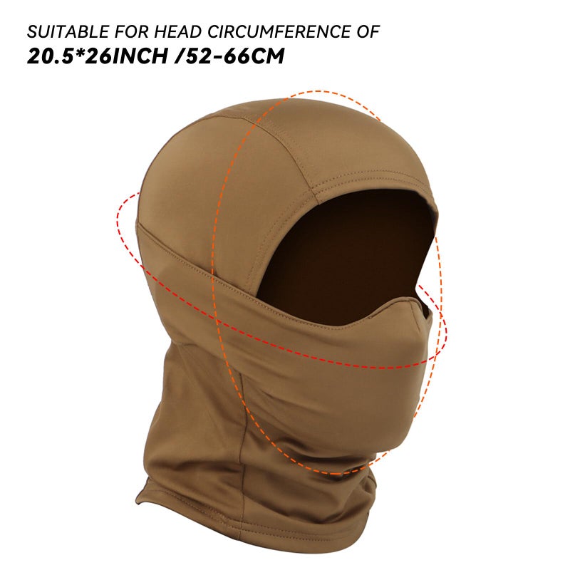 AOUTACC Balaclava Airsoft Mask,Style Airsoft Full Face Protective Mask, Silicone Mask for Outdoor/Airsoft/Hunting/Paintball/Cycling-Tan - Image 2