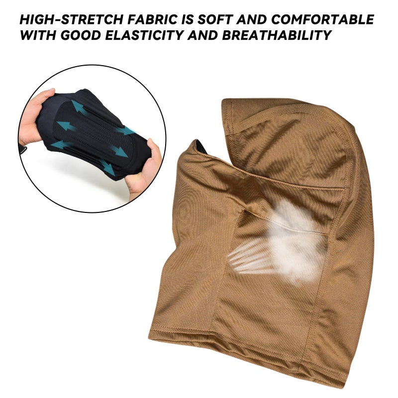 AOUTACC Balaclava Airsoft Mask,Style Airsoft Full Face Protective Mask, Silicone Mask for Outdoor/Airsoft/Hunting/Paintball/Cycling-Tan - Image 3