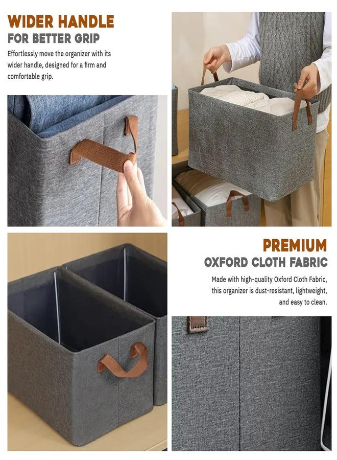 SENVOX Wardrobe Organizer with Metal Frame | Foldable Fabric Storage Boxes with Handles for Clothes, Pants, Sweaters | Closet Organizer Bins for Shelves, Toys & Books (1) - Image 3