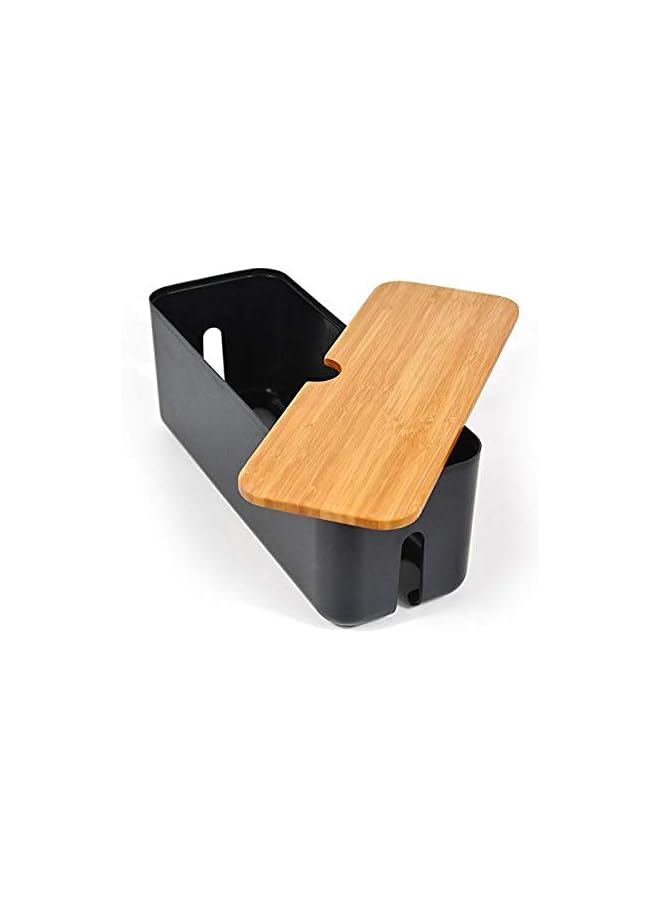 promass Cable Management Box, Power Cord Organizer, Wire Storage Box for Home or Office Desk, Black - Image 2