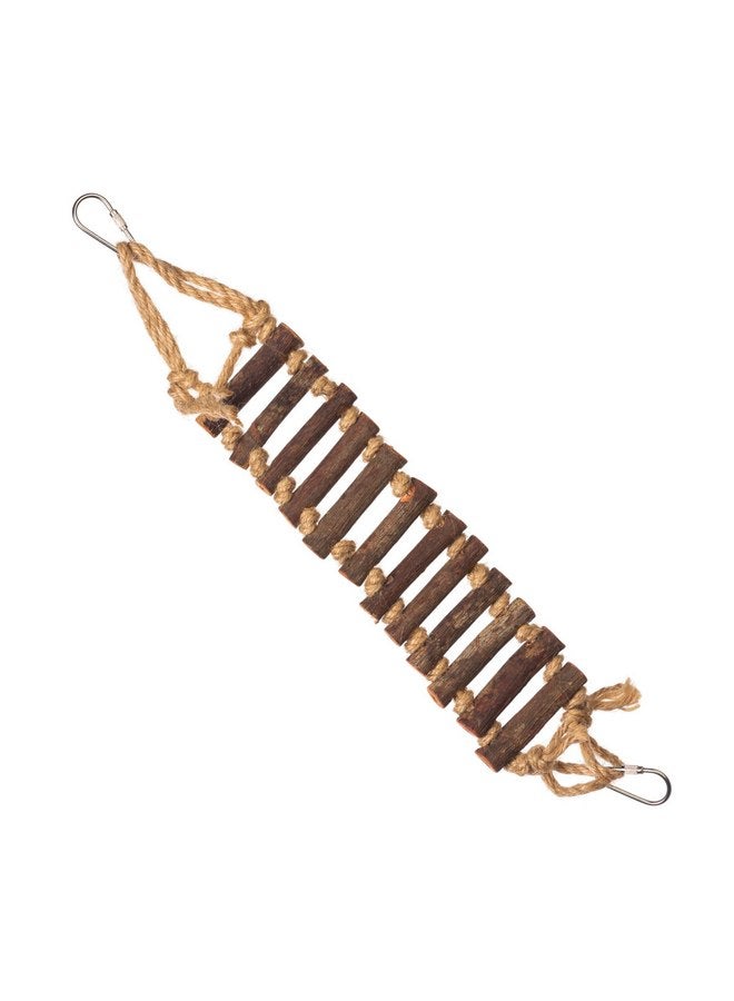 Prevue Pet Products Prevue Pet Products Naturals Rope Ladder Bird Toy, Wood Stairs Climbing Activity Attachment for Birdcage, Earth Tone Brown 62806  - Image 1