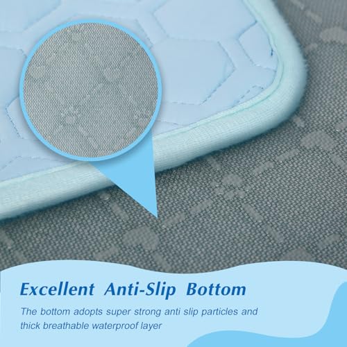 Mannice Premium Cooling Mat for Dogs NonSlip SelfCooling Pad for Dogs Pet Cat Indoor Portable Kennel Puppy Bed for Summer Crate Pad for Dog Washable Light Blue 20x30 inch - Image 3
