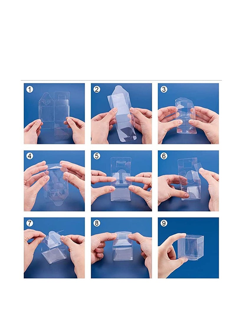 Y&D 50 Pack 2.3x2.3x2.3 Inches Clear Plastic Boxes Transparent Party Favor for Wedding Treat Candy Chocolate  - Image 5