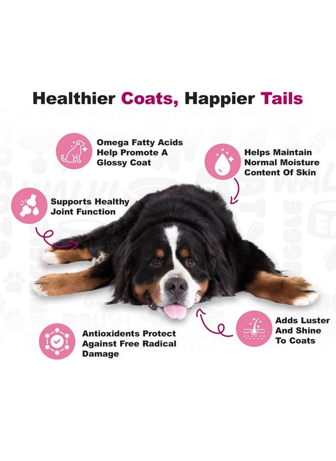 Doggie Dailies - Doggie Dailies Skin & Coat Supplement Support, Salmon Oil for Dogs Skin and Coat with Collagen, Omega 3, Krill Oil, Biotin, & Coconut Oil for Dogs (Duck) 225 Soft Chews - Image 1
