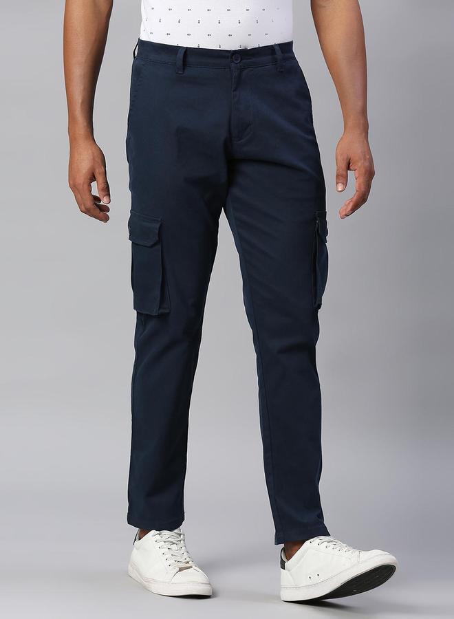Dennis Lingo Men's Royal Blue Tapered Fit Cargo Trousers - Durable, Stylish - Image 3