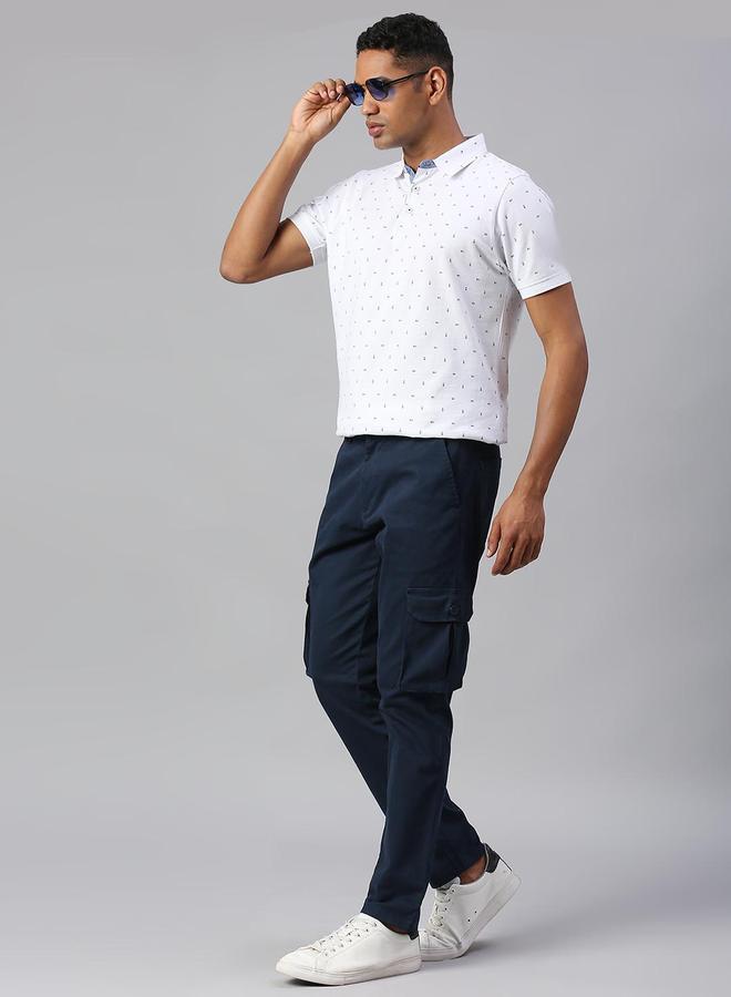 Dennis Lingo Men's Royal Blue Tapered Fit Cargo Trousers - Durable, Stylish - Image 1