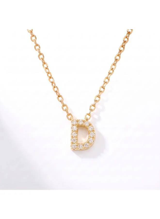 Letter D  Initial Pendant Necklace 18k Gold Plated
