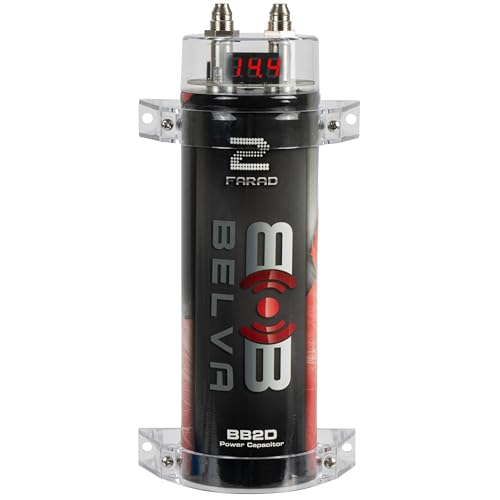 Belva BB2D 2.0 Farad Capacitor with Digital Red Display, Perfect for Systems up to 2000W - Image 1