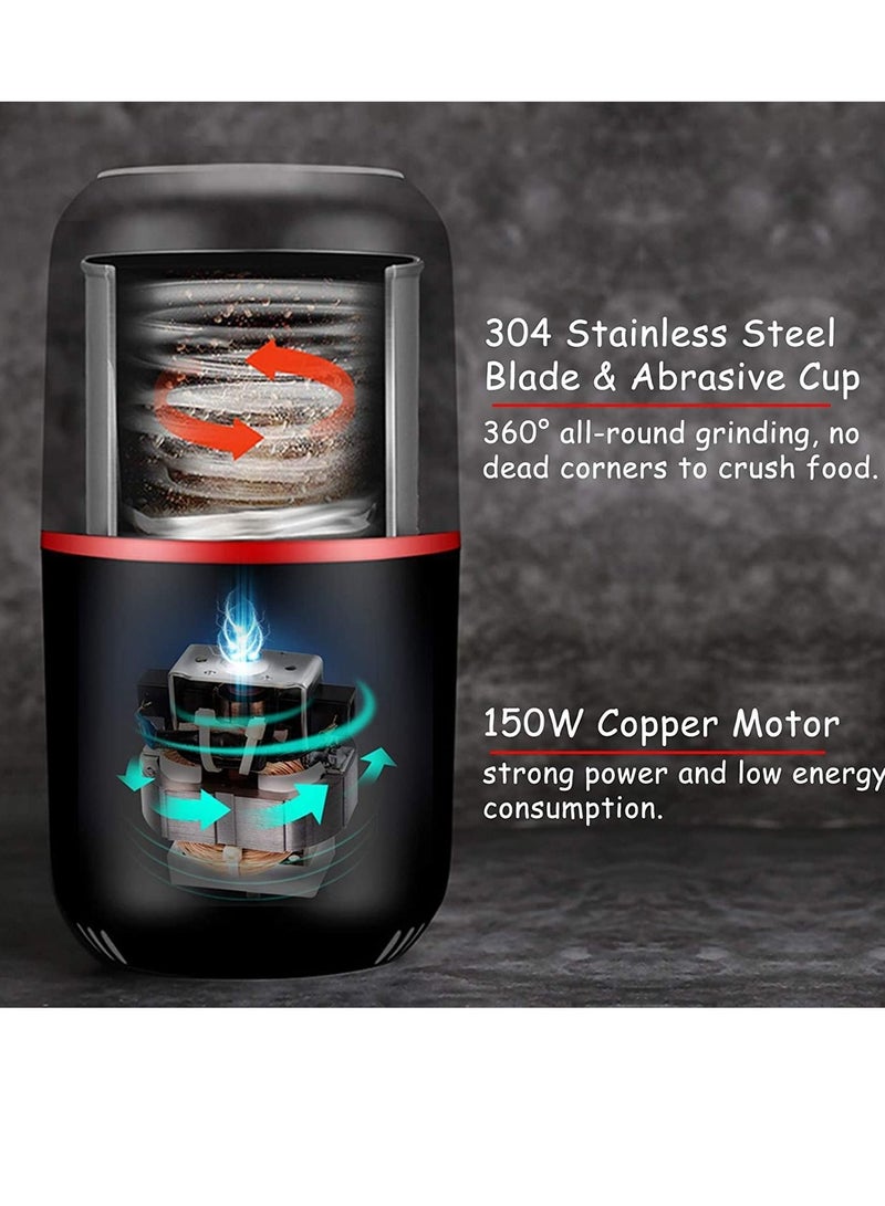 KASTWAVE Electric Coffee Herb Grinder, 120g Large Capacity Spice Grinder with Stainless Steel Blade, One-Press Operation, 150W Powerful Multifunctional Grinder, Coffee Beans, Seeds, Grains, Spices, Nuts - Image 3