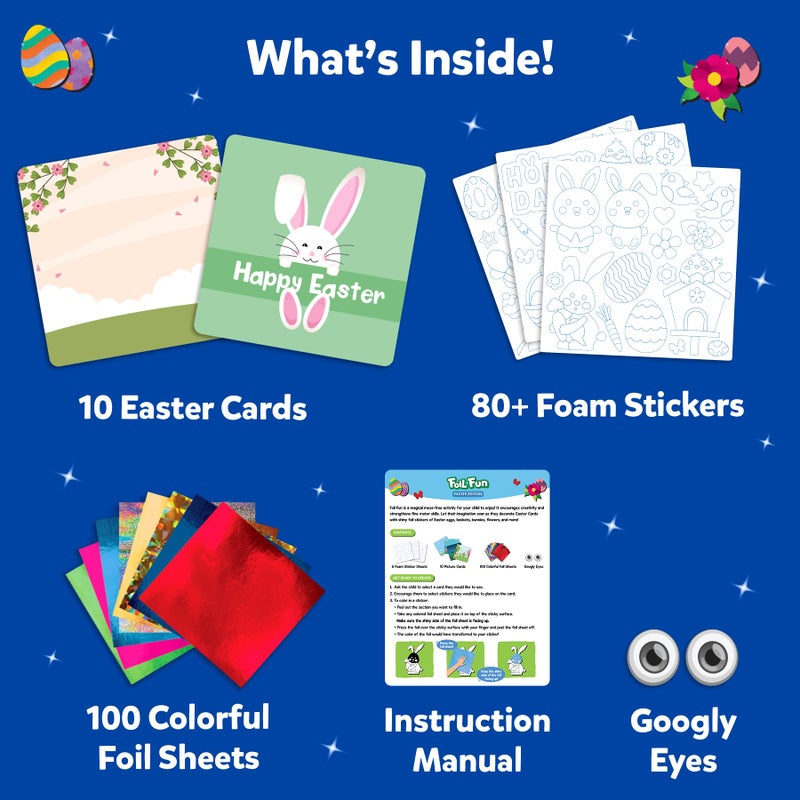 Skillmatics Foil Fun - Easter Cards, No Mess Art for Kids, Easter Basket Stuffers, Craft Kits, DIY Creative Party Activity, Gifts for Girls & Boys Ages 4, 5, 6, 7, 8, 9 - Image 4