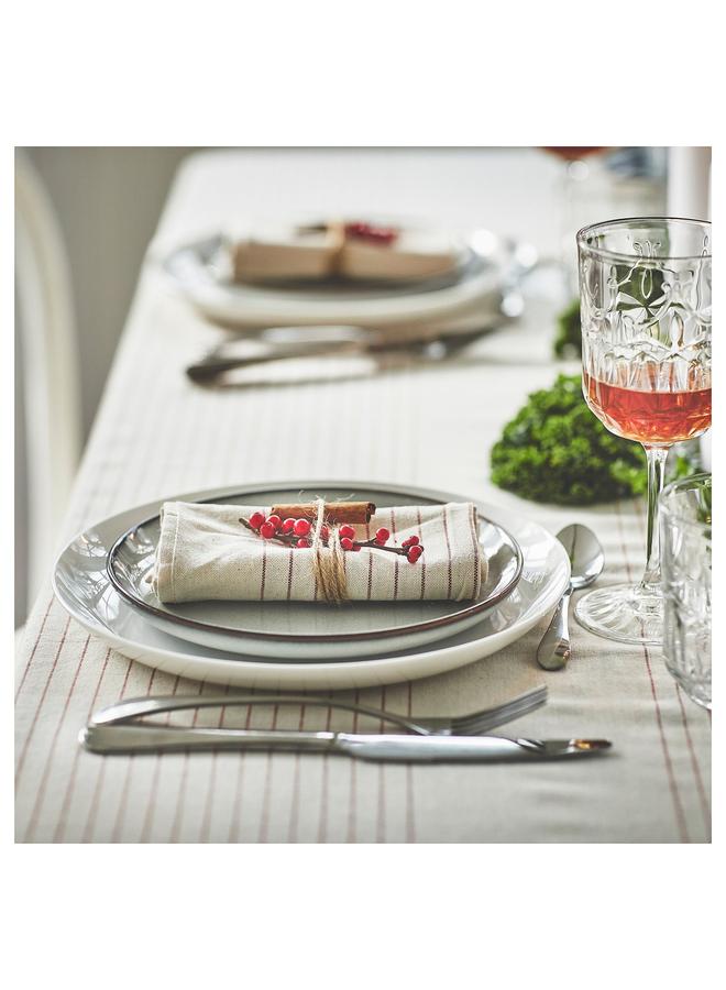 erorex Napkin, stripe pattern red/natural, 30x30 cm - Image 5