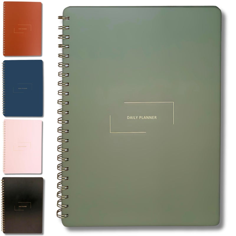 Merely Home Undated Daily Planner | 8.25â€ x 11.75â€ To Do List Notebook | Work Productivity ADHD Organizer | Men and Women Planner | College Supplies | Evergreen | Portrait Layout - Image 1