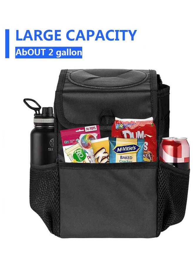 كيس قمامة للسيارة قابل للطي ومضاد للماء ومتعدد الوظائف سعة 6 لتر . أسود - Image 5