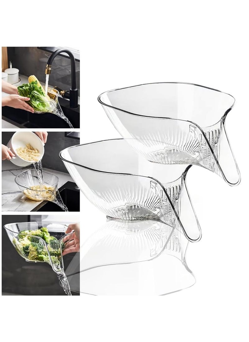SUPVOX Supvox® Funnel Food Drainer, Kitchen Strainer Basket Mesh Strainers Multi-Functional Drain Basket Removable Plastic Strainer Basket Drain Bowl for Food Fruits Pasta, Vegetable, Fruit, Stew  - Image 1