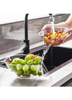 SUPVOX Supvox® Funnel Food Drainer, Kitchen Strainer Basket Mesh Strainers Multi-Functional Drain Basket Removable Plastic Strainer Basket Drain Bowl for Food Fruits Pasta, Vegetable, Fruit, Stew  - Image 2