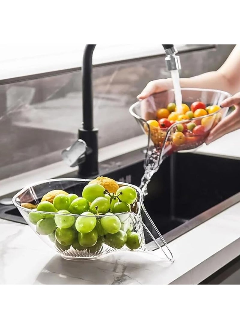 SUPVOX Supvox® Funnel Food Drainer, Kitchen Strainer Basket Mesh Strainers Multi-Functional Drain Basket Removable Plastic Strainer Basket Drain Bowl for Food Fruits Pasta, Vegetable, Fruit, Stew  - Image 2