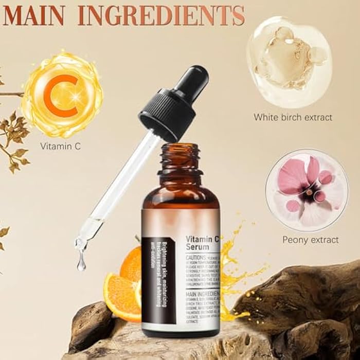 warmow 2 PCS Vitamin C Facial Serum Essence, Skin Care, Hydration, Skin Moisturized, 30 ml, 1.01oz - Image 4