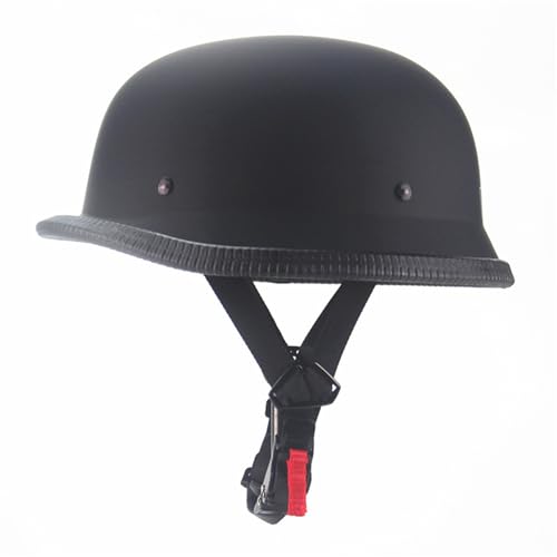 SanQing German Style Motorcycle Helmet,Adult Half Helmet Open Face DOT Approved, Motorcycle Cruiser Scooter Cool Helmet (Large, Matte Black) - Image 1