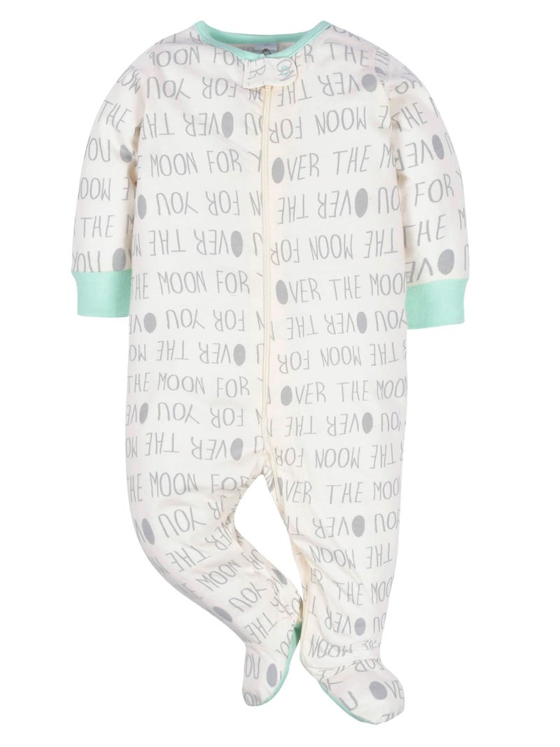 Gerber Unisex Baby 4 Pack Sleep 'N Play Footie Elephants Newborn - Image 4