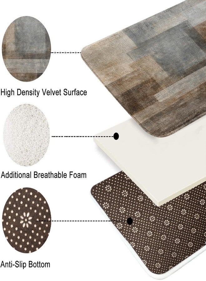 ArtSocket Brown Beige Bathroom Set with Shower Curtain and Rugs and Accessories, Brown Grey Abstract Shower Curtain Set, Modern Abstract Bathroom Decor 3 Pcs - Image 4