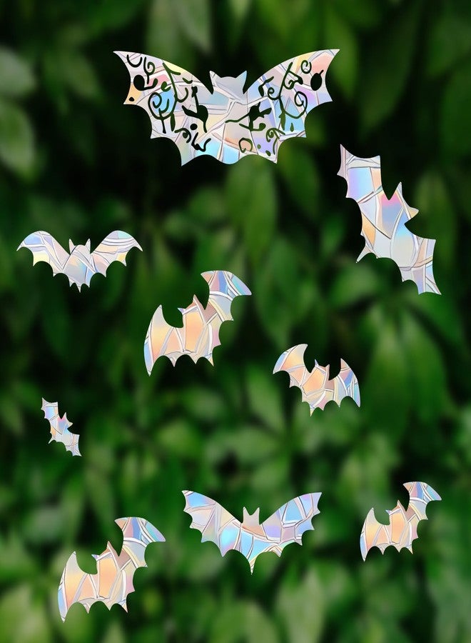 Shawula 15PCS Bat Window Clings - Anti-Collision Window Decals to Save Birds from Window Collisions,Non Adhesive Prismatic Vinyl Window Clings, Rainbow Stickers - Image 2