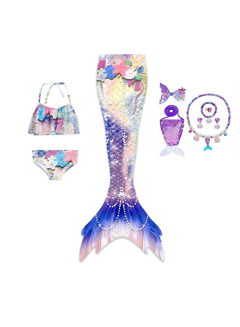 10-Piece Mermaid Tail Swimming Costume Set - Image 1