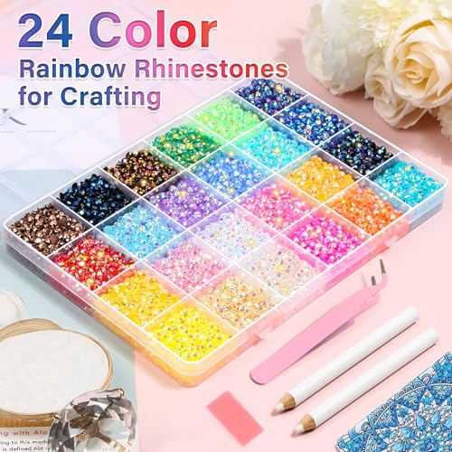 Audab Multicolor 4mm AB Rhinestone Kit with 16000pcs, 4pcs B7000 Jewelry Glue, Tools for Crafting, Graduation Cap, Jewelry, Shoes & Nails - Image 3